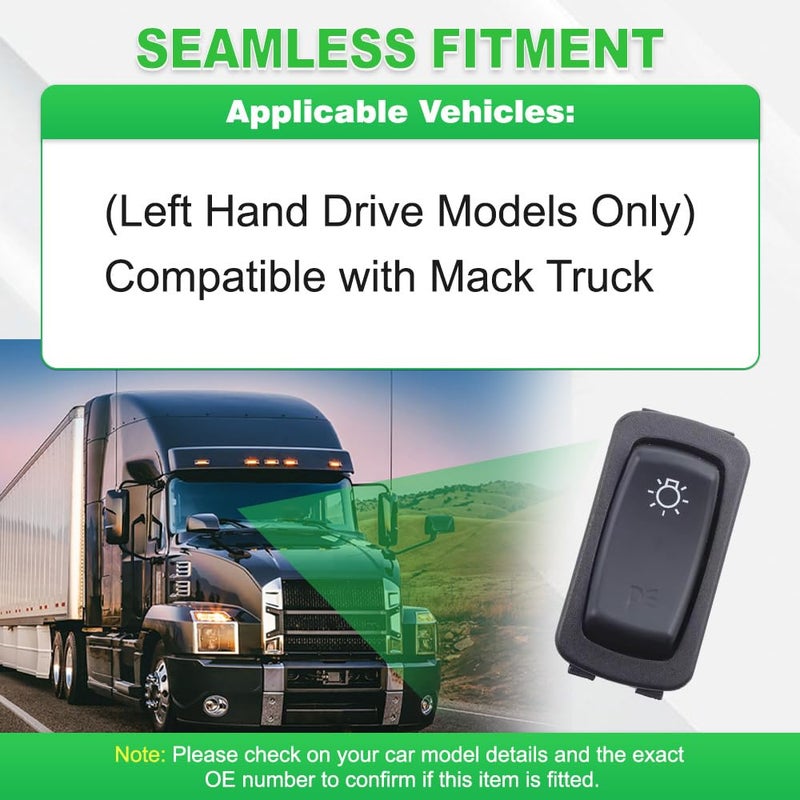 RAGBUSCLE Light Control Switch, Replaces 1MR4323M42, 25169835, 577.62514, Light Control Button Replacement Compatible with Mack Truck, 7 Pins, 1 pc - Image 5